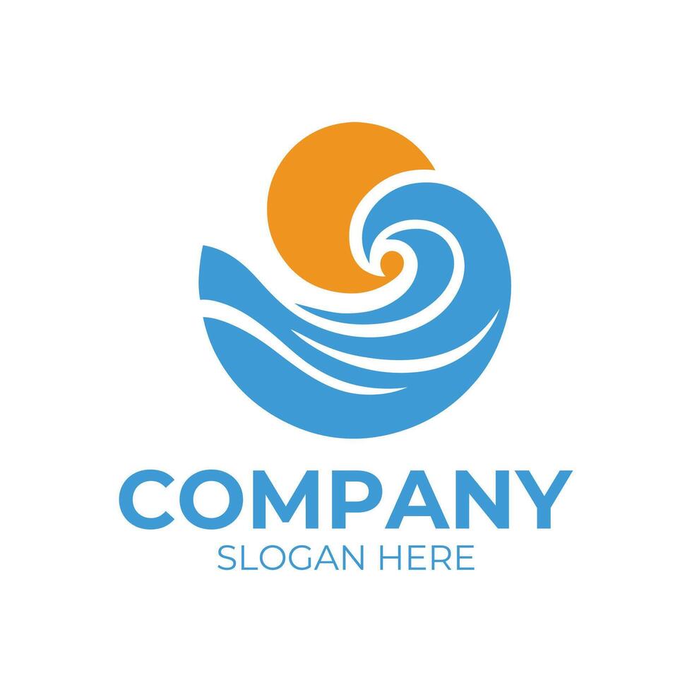 wave logo for a company vector