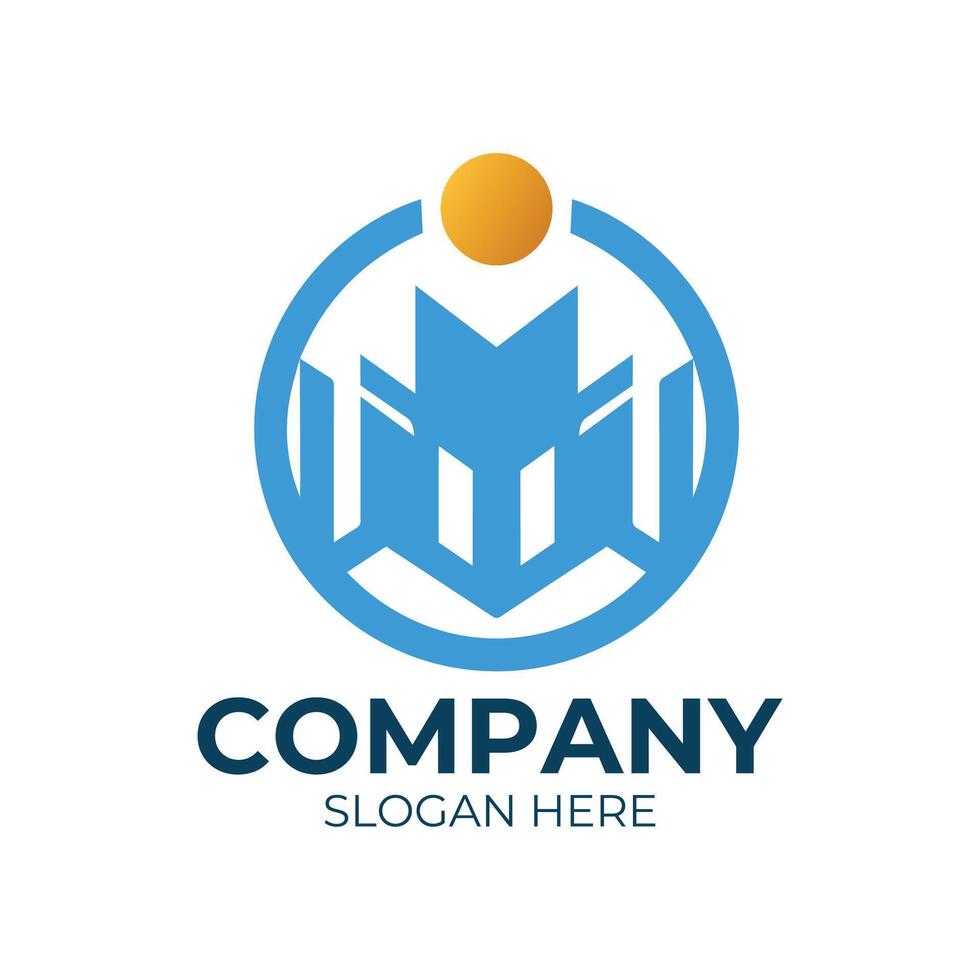 logo for a company that is blue and orange vector