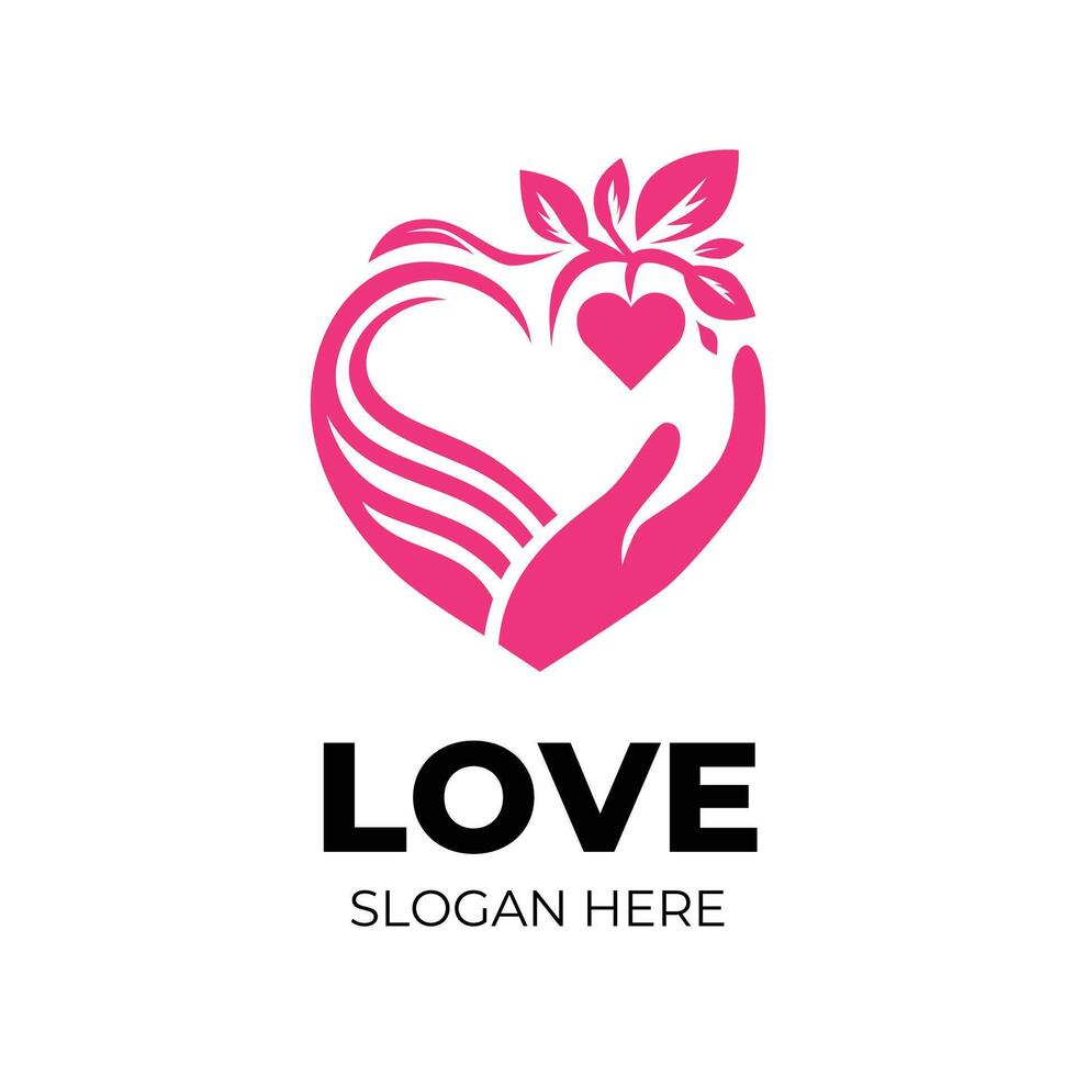 love heart logo design for company vector