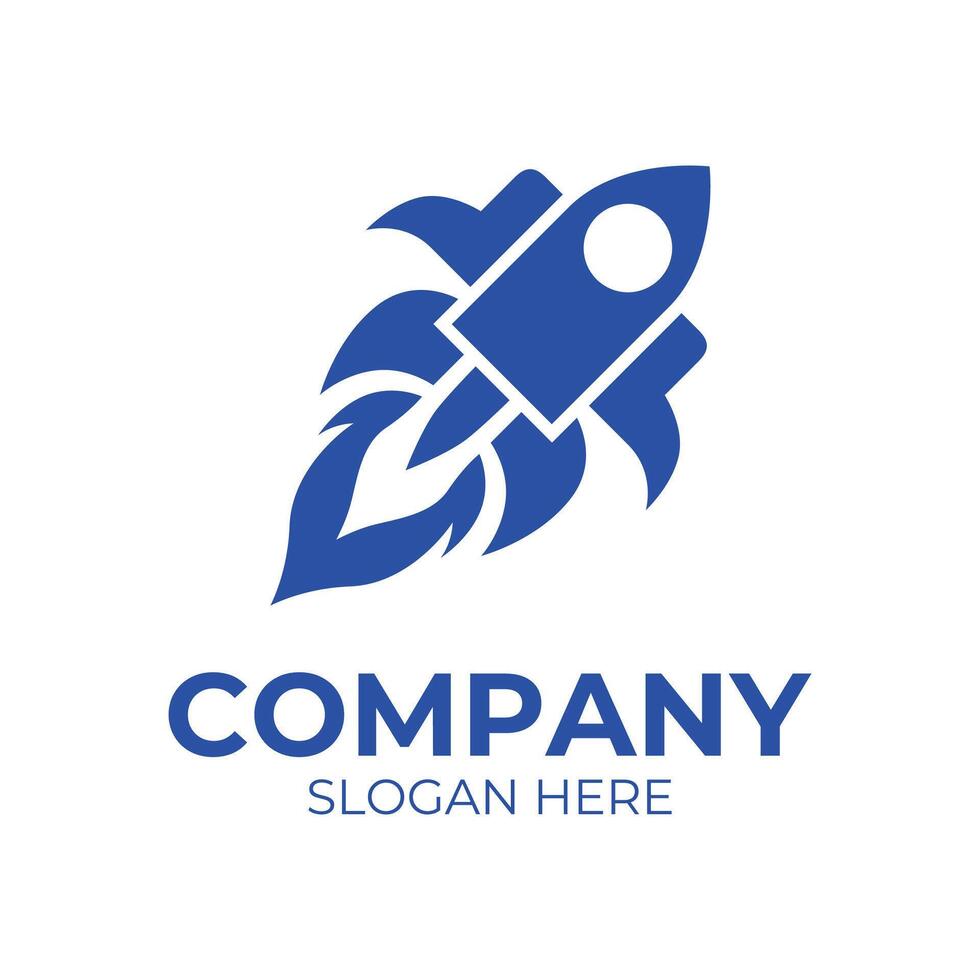 rocket logo design vector