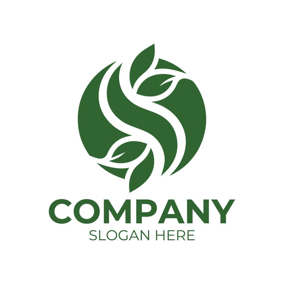 green leaf logo design vector