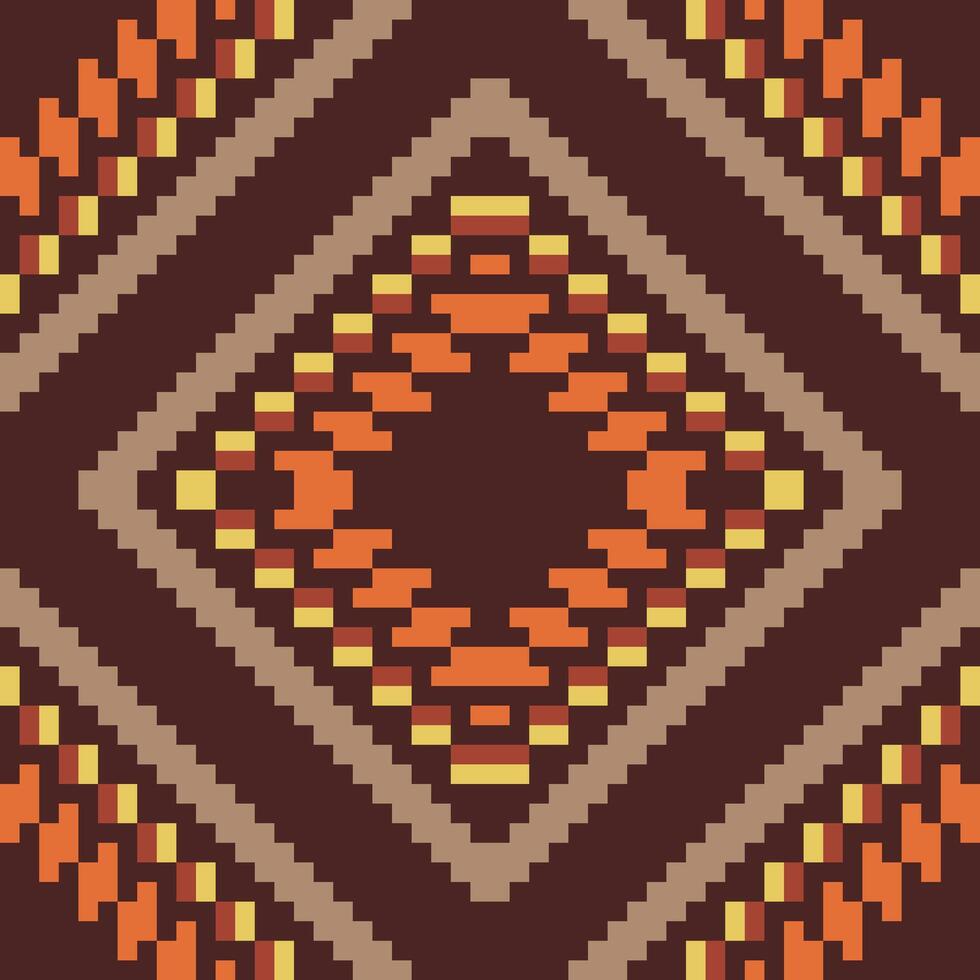 Abstract Ethnic Abstract Colorful Geometric Pattern Backgroundfolk Embroidery, Aztec Geometric Ornament Print. Design for Carpet, Wallpaper, Clothing, Wrapping, Fabric vector