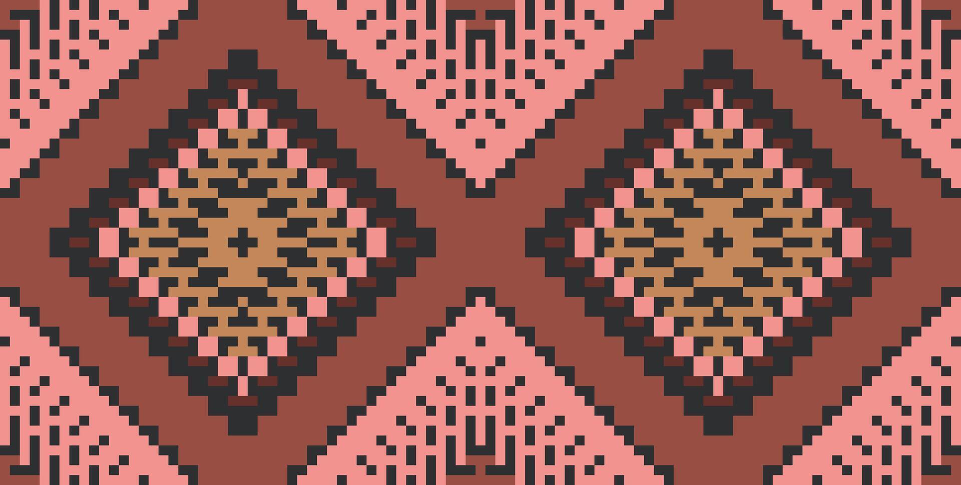 Indian Seamless Abstract Geometric Patternfolk Embroidery, Aztec Geometric Ornament Print. Design for Carpet, Wallpaper, Clothing, Wrapping, Fabric vector