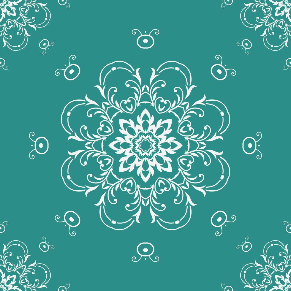 Damask Floral Patterns Mosaic Chinese Traditional Pattern Folk Embroidery, Aztec Ornament Print. Design for Carpet, Wallpaper, Clothing, Wrapping, Fabric vector