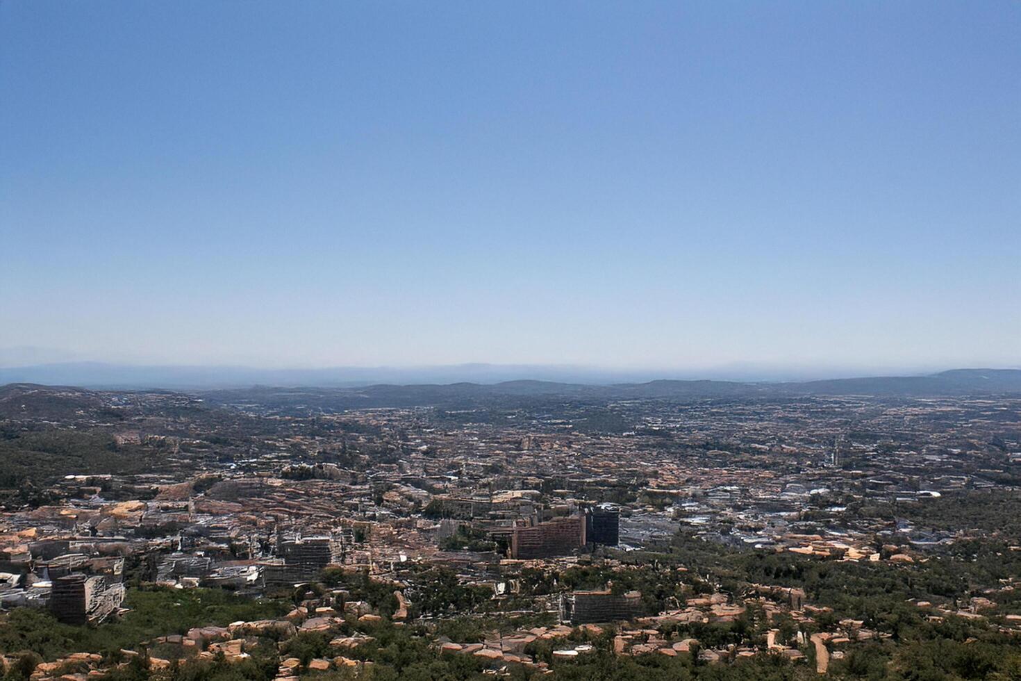 Hilltop Cityscape Panoramic View Summer photo