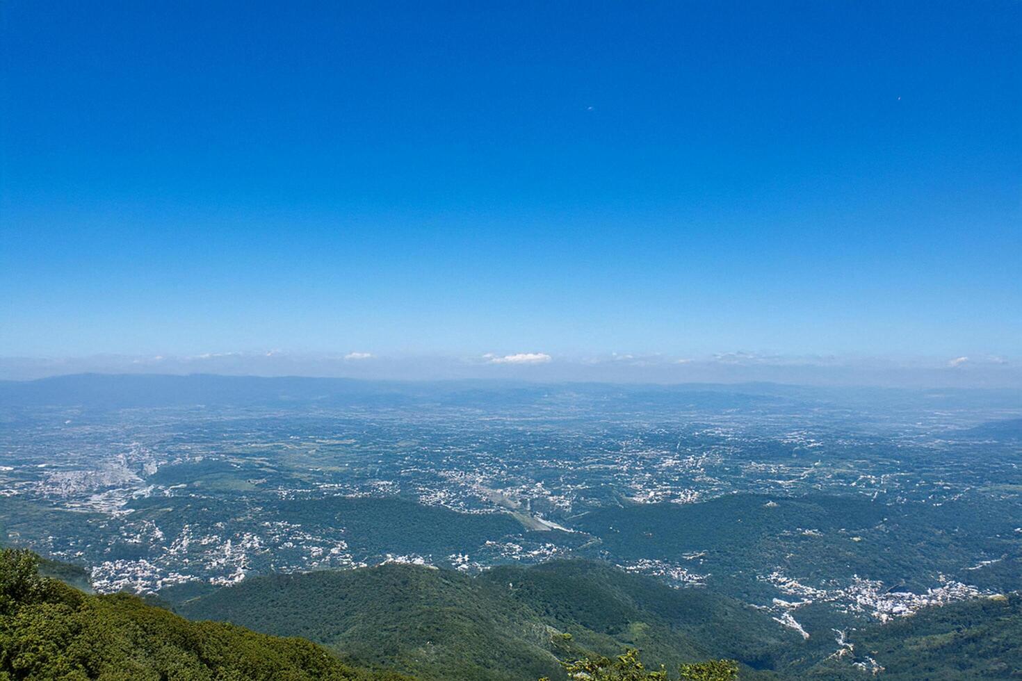 Mountaintop City Panorama Summer Day View photo