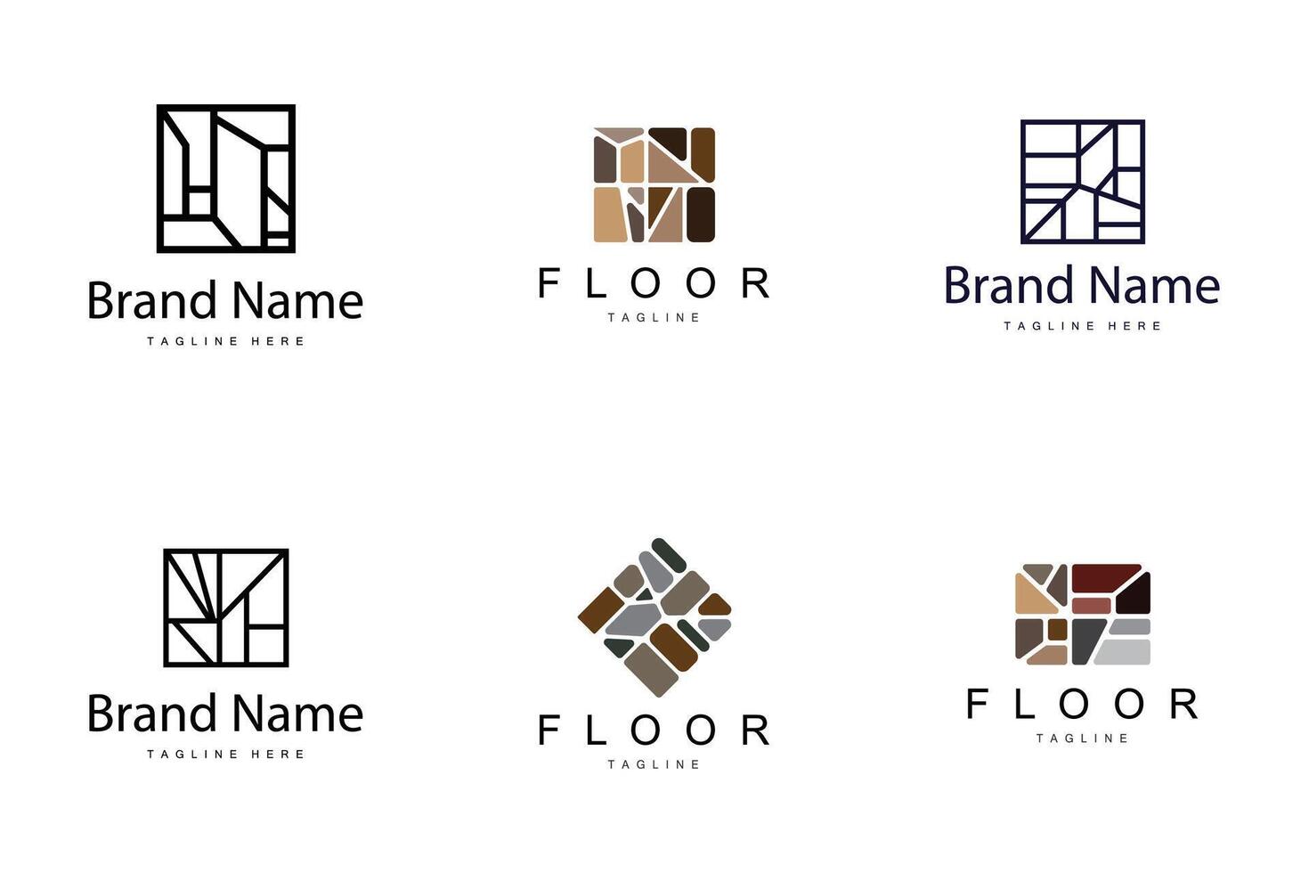 Floor Logo Design for Home Ceramic Decoration Illustration vector