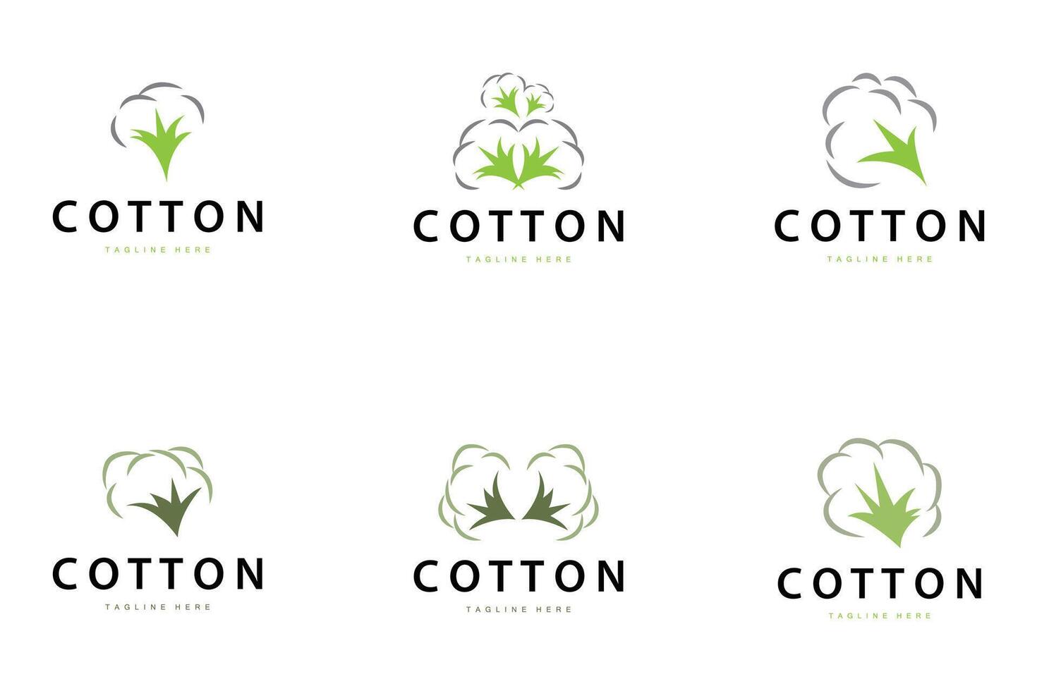 cotton logo design flower soft cotton organic plant textile material clothing template vector
