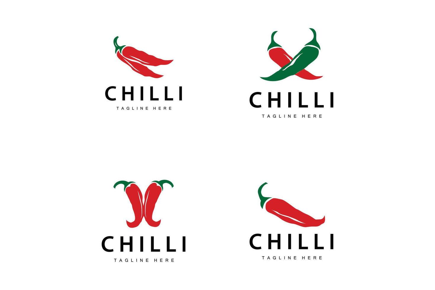 Hot Chili Peppers Logo Farm Garden Design Bundle Set Collection vector