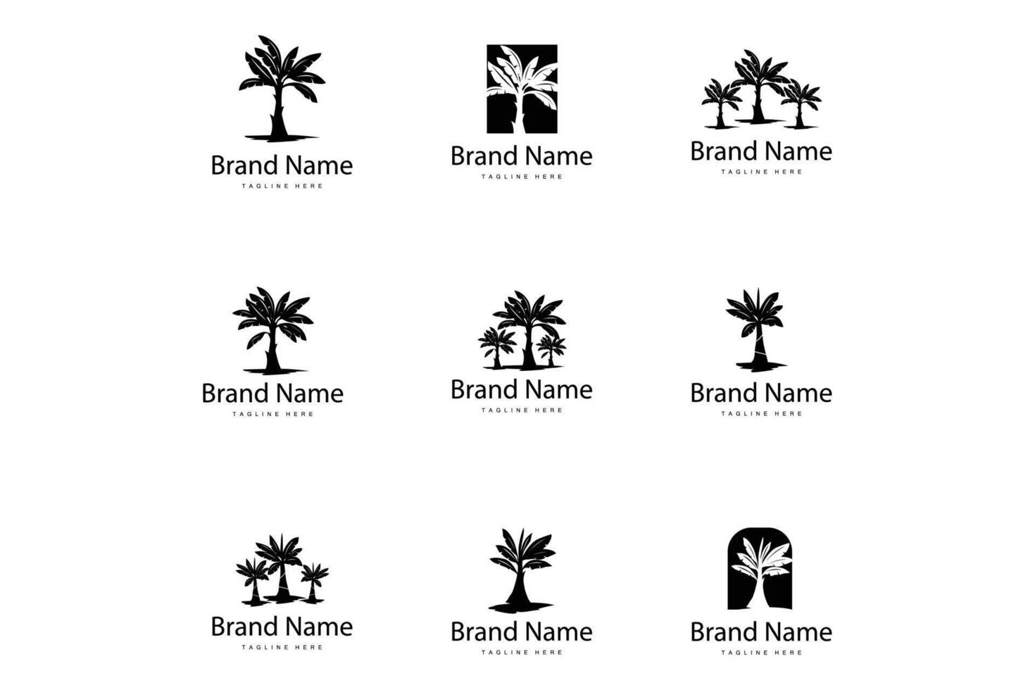Banana Tree Logo Fruit Tree Plant Design, Illustration vector