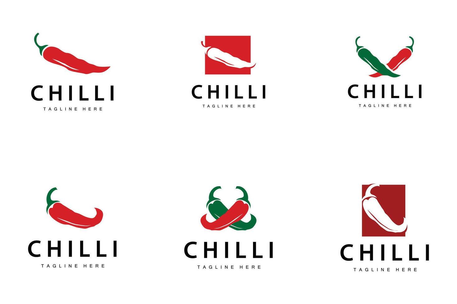 Hot Chili Peppers Logo Farm Garden Design Simple Template Bundle Set Collection vector