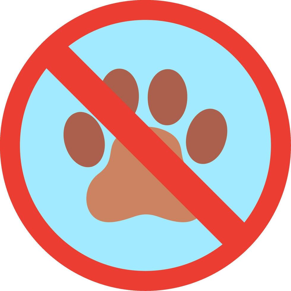 No Pets Illustration Flat Design vector