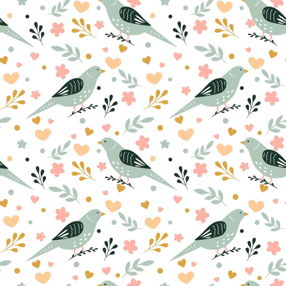 Seamless birds pattern vector