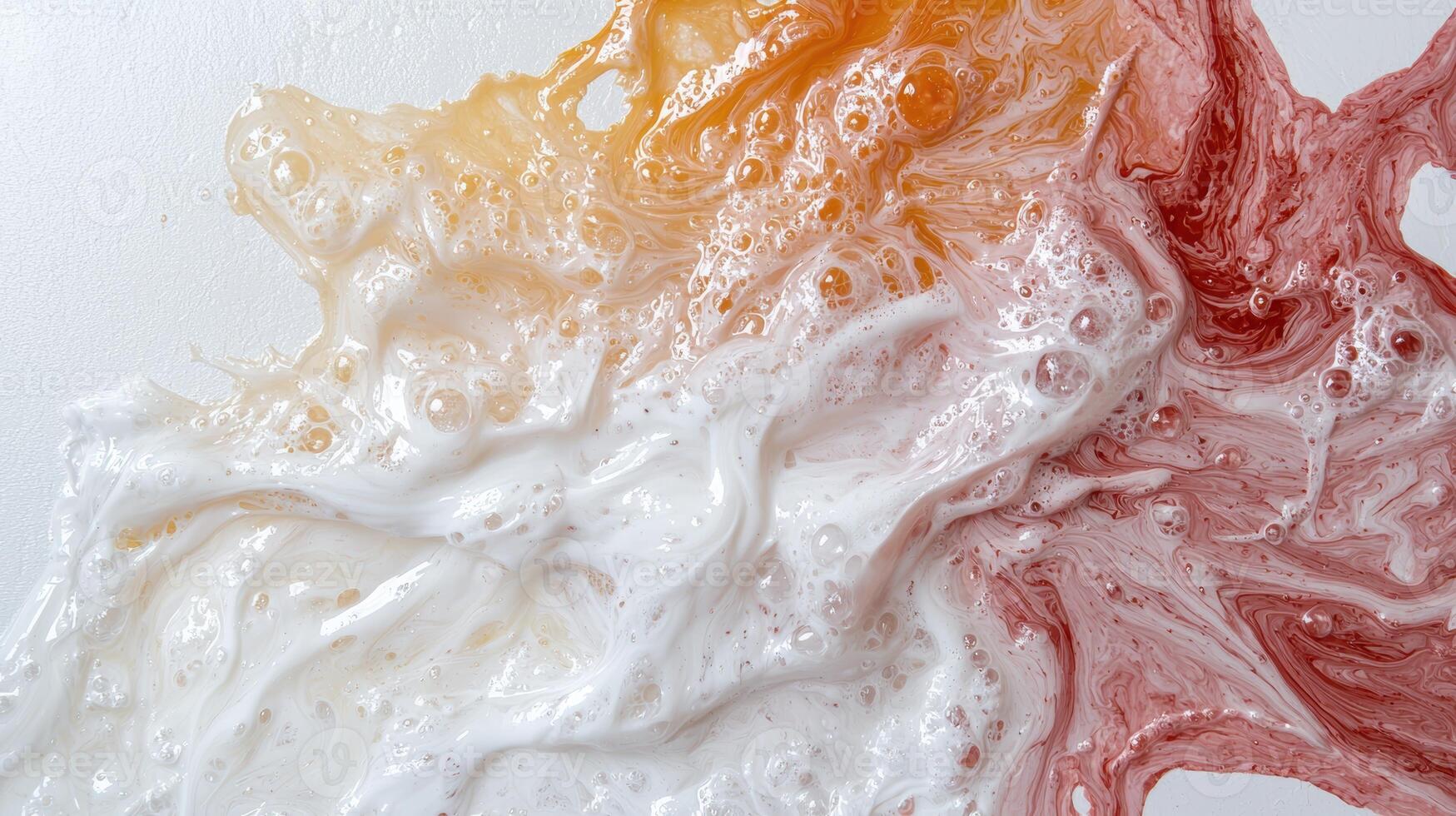 Abstract art of swirling colors and foam photo