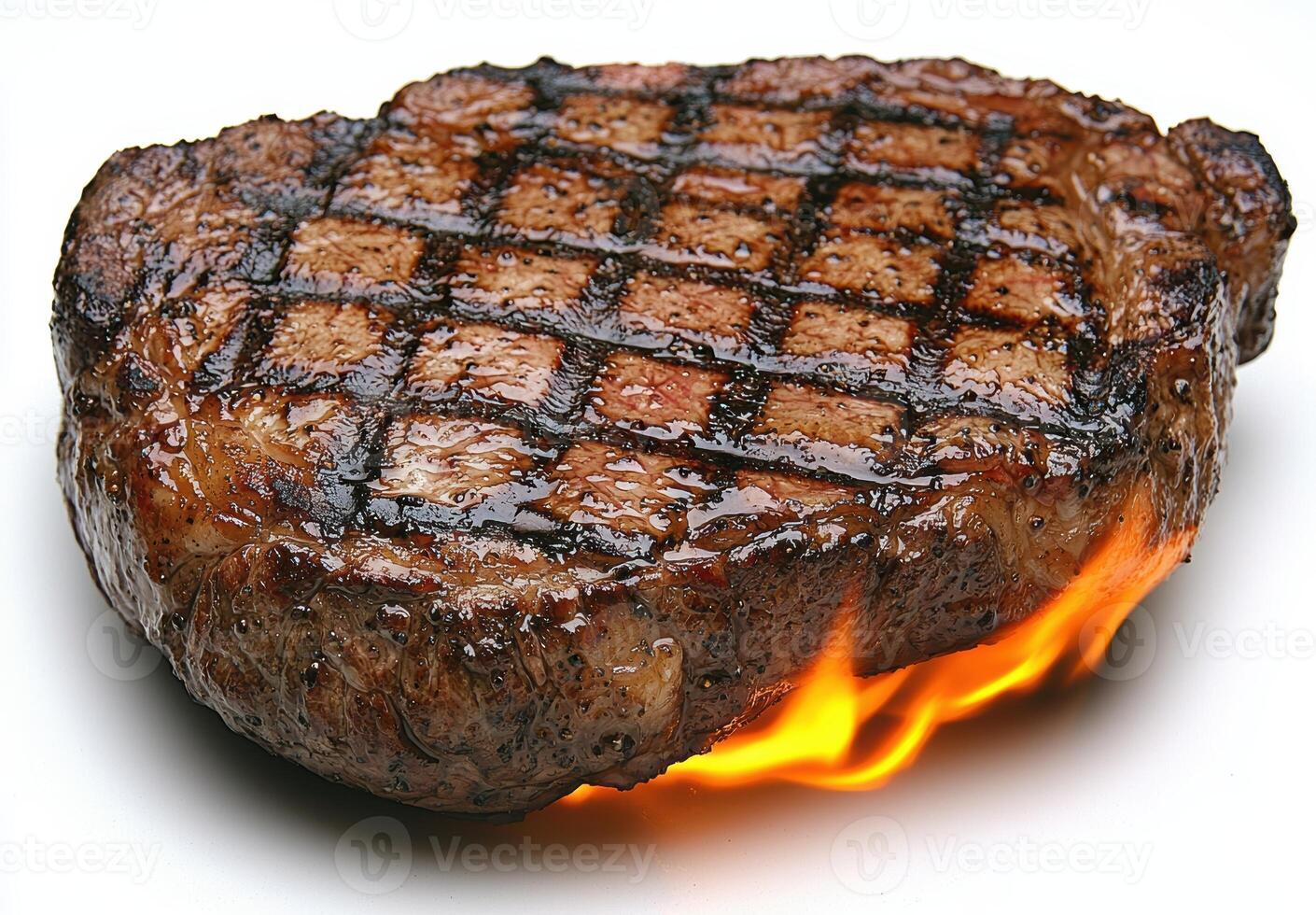 Grilled Steak on Fire photo