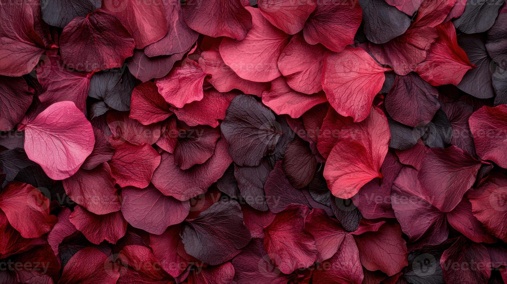 Close up of dark red and burgundy flower petals photo