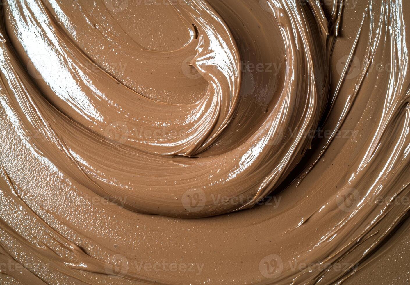 Close up of creamy chocolate swirl texture photo