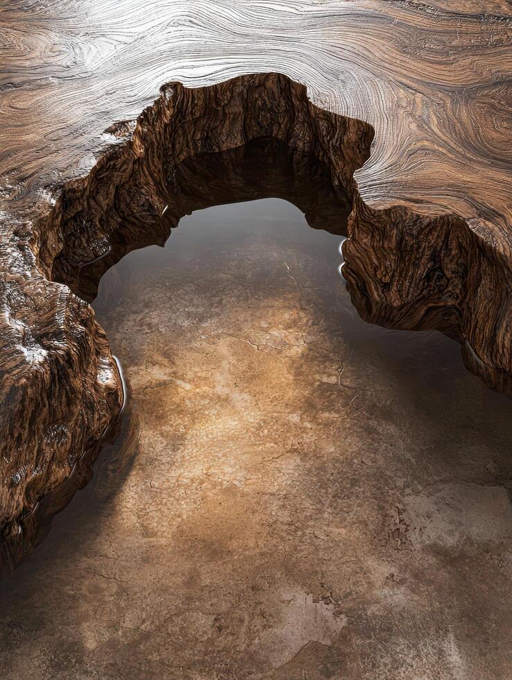 Luxury wooden coffee table with resin inlay photo