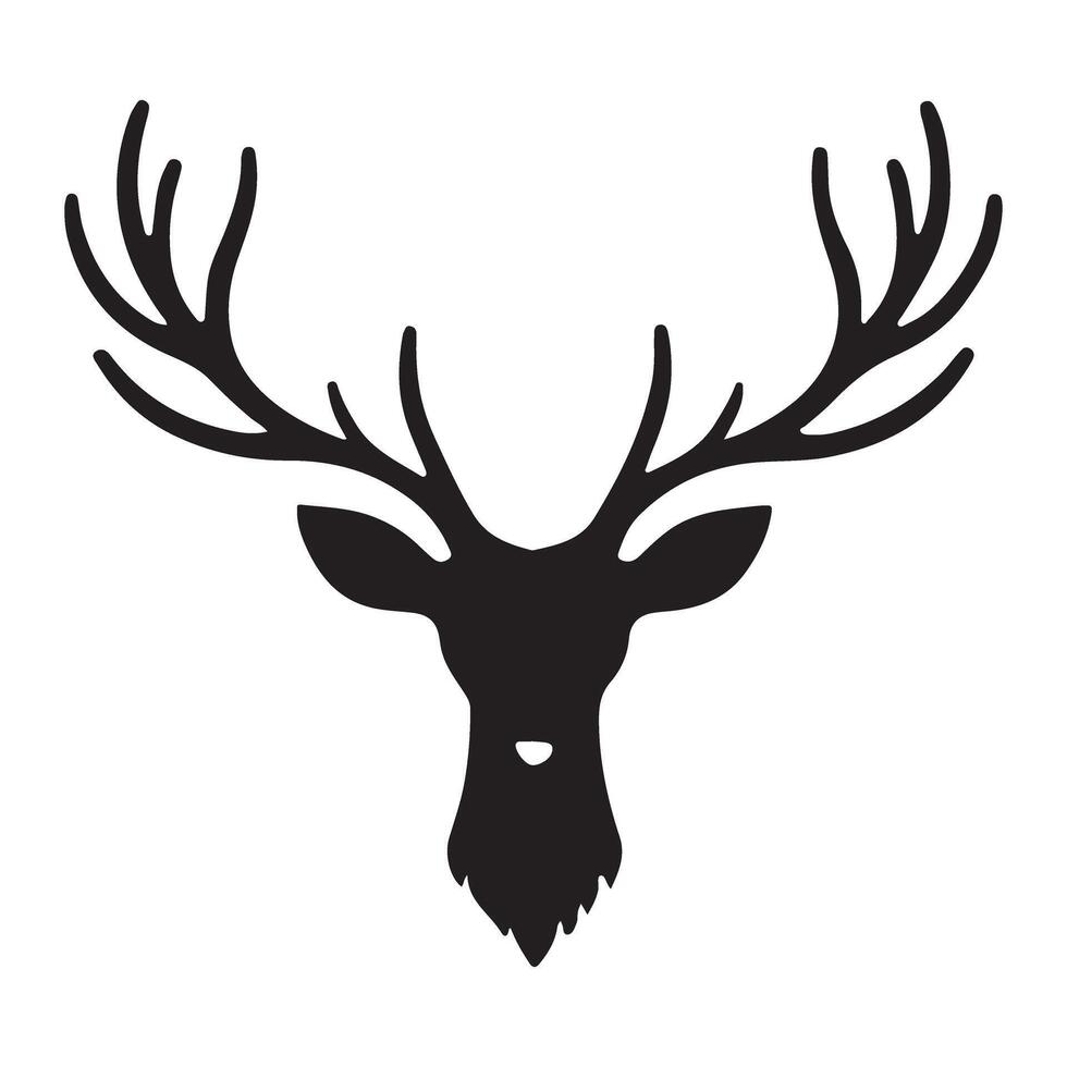 Elegant Silhouette of a Deer Head with Antlers vector