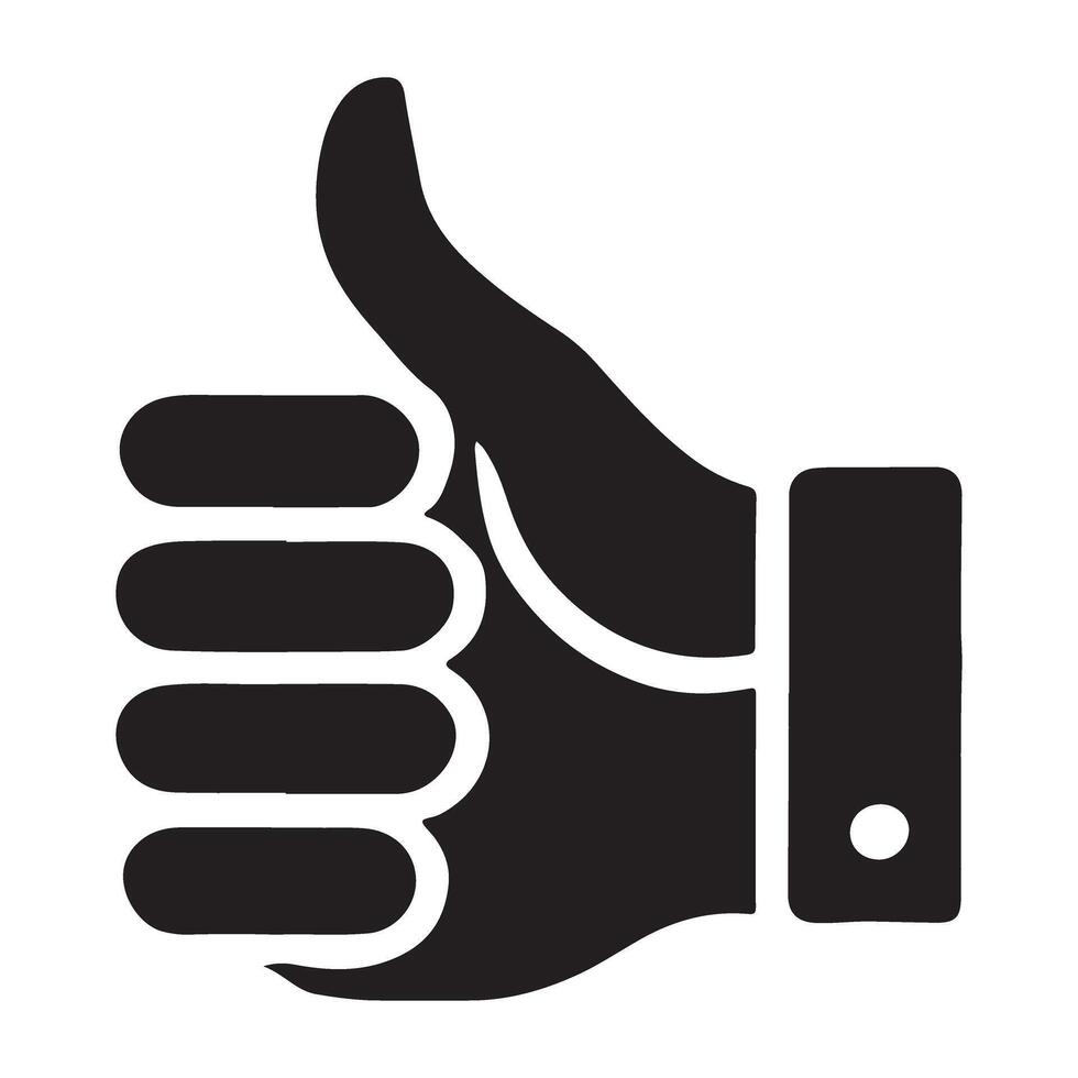 Thumbs Up Hand Gesture Silhouette Icon vector