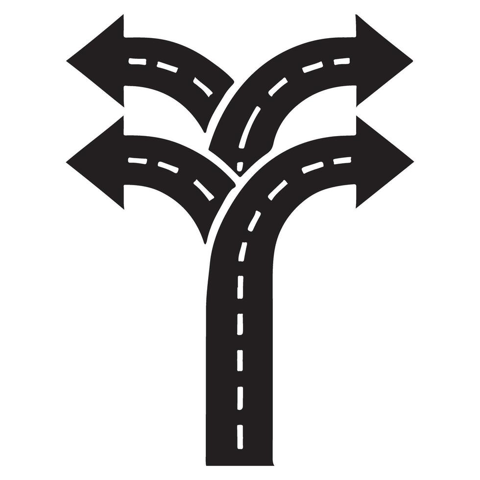Complex Road Network Decision Point Illustration vector