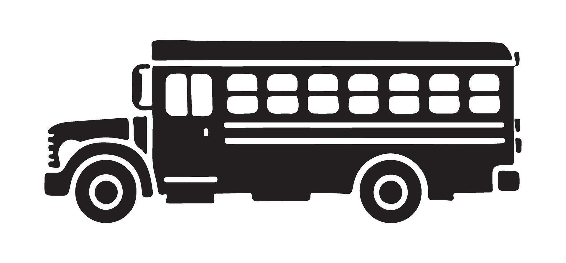 Classic Yellow School Bus Silhouette A Simple Illustration vector
