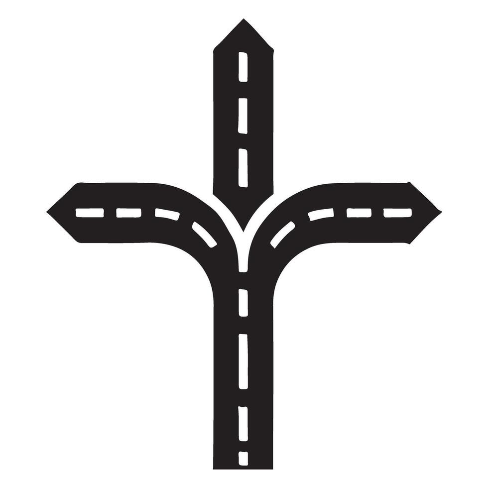 Road Intersection Decision Point Direction Illustration vector