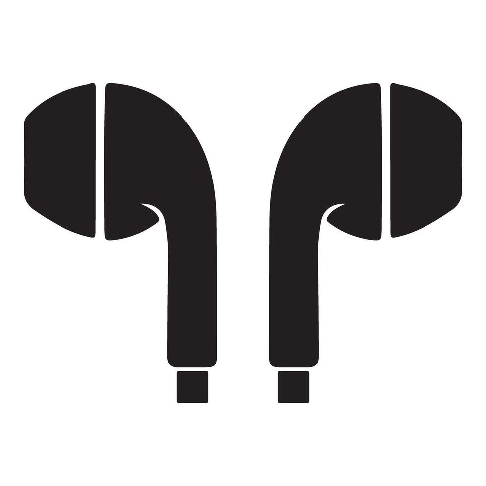 Earbuds Silhouette Illustration Audio Device vector