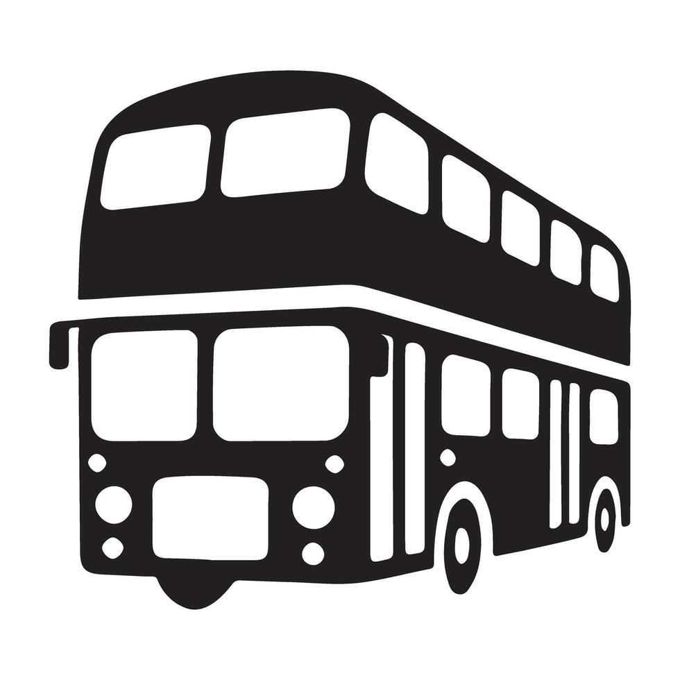 Classic Double Decker Bus Silhouette design vector