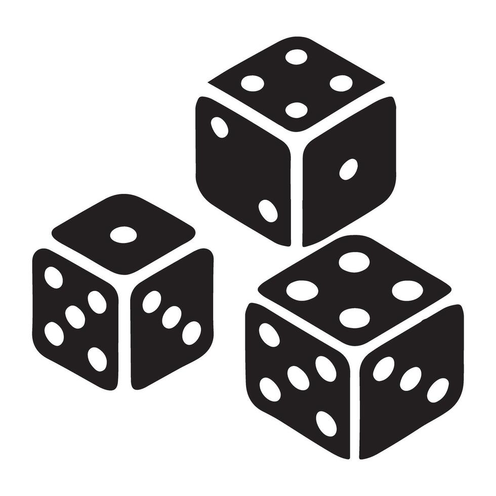 Silhouette Dice Set Illustration vector