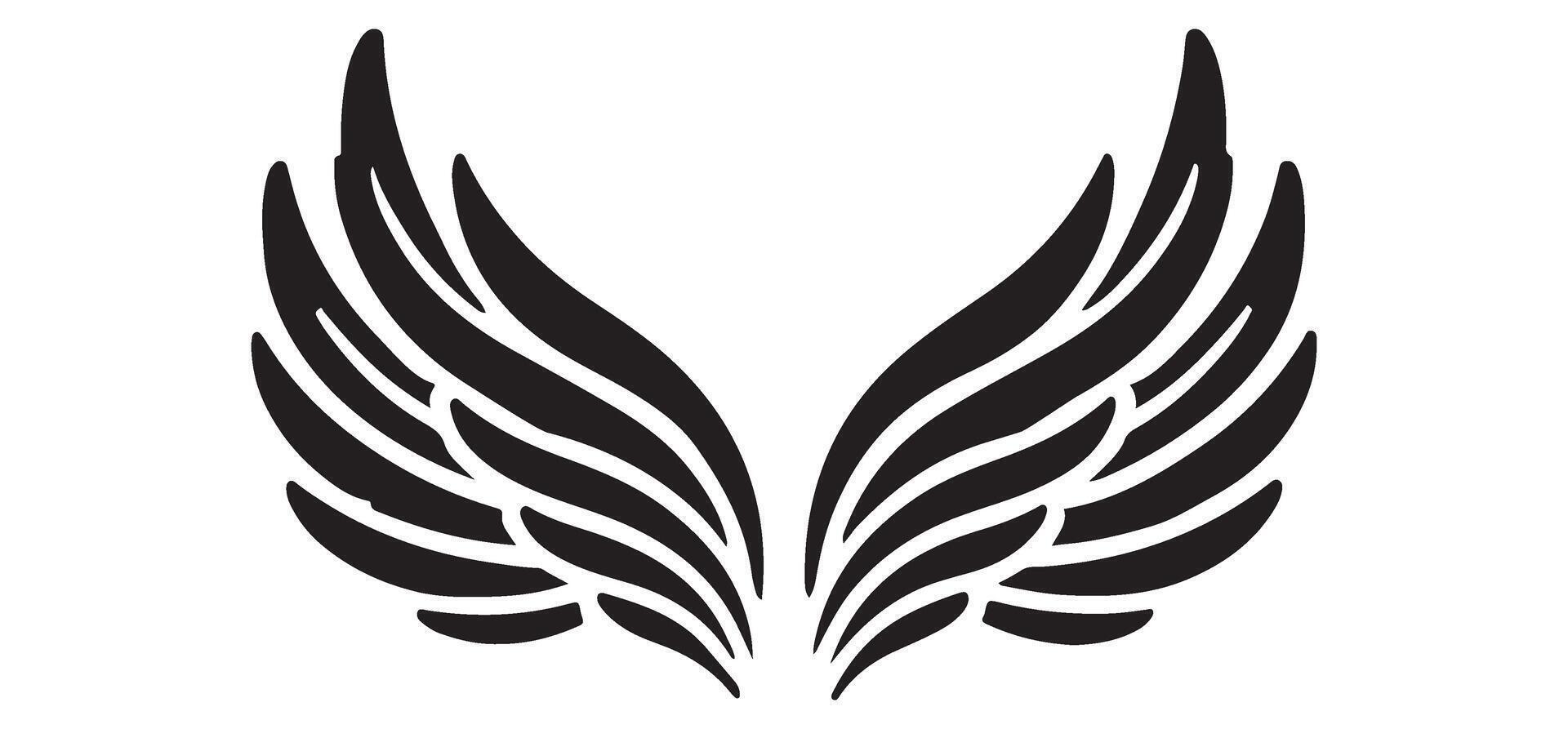 Black Silhouette Design of Elegant Wings vector