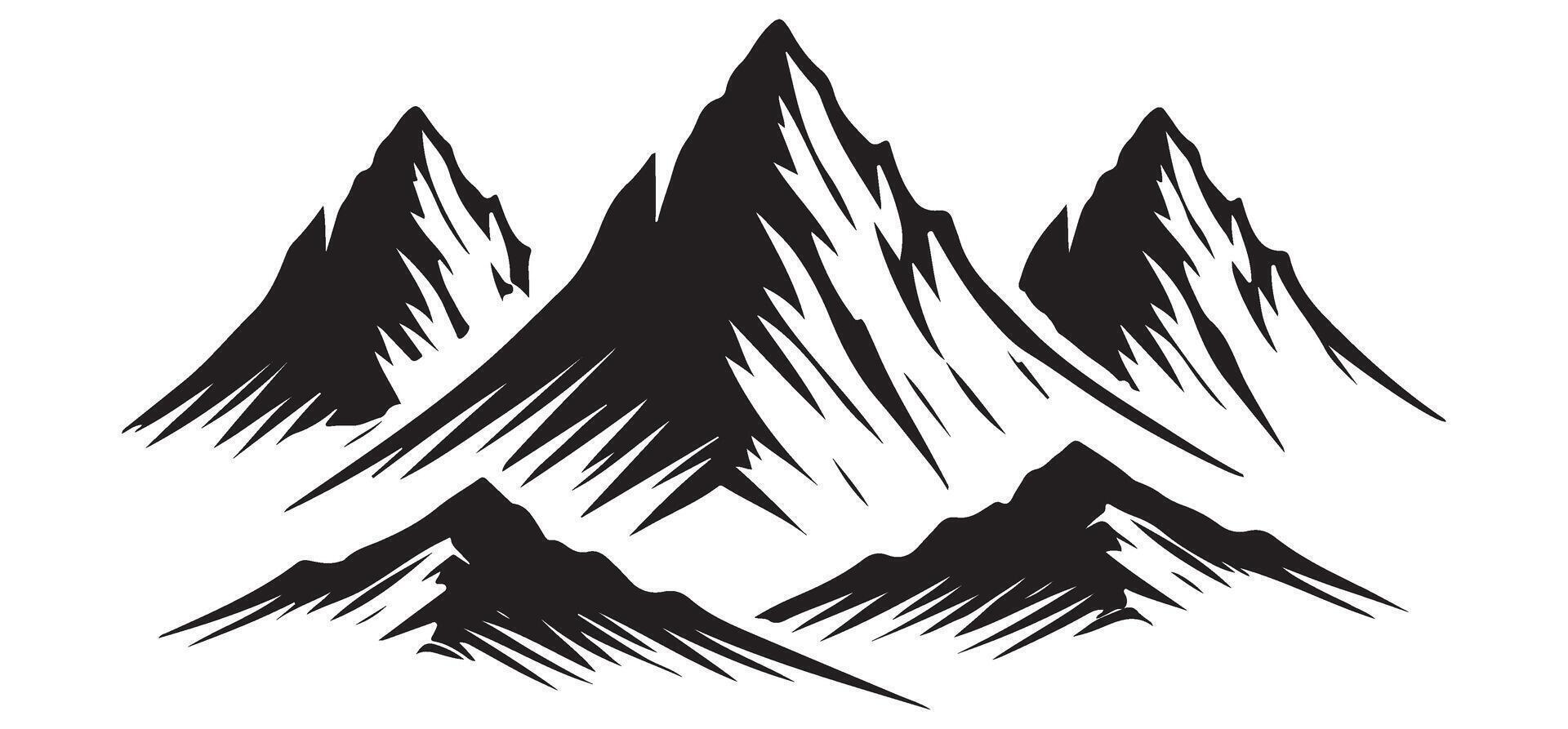 Majestic Mountain Range Silhouette design Illustration vector