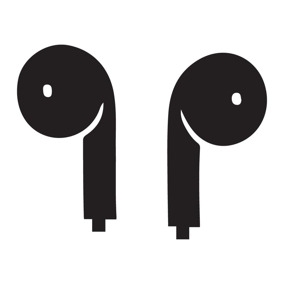 Earbuds Silhouette Illustration for Music Lovers vector