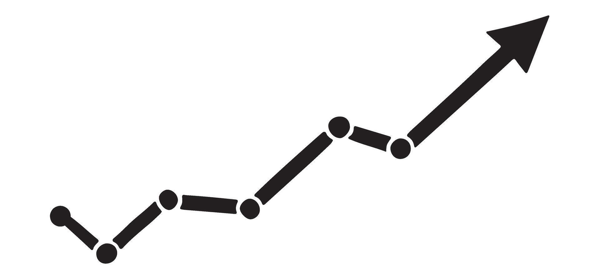 Silhouette of an Ascending Line Graph Illustration vector