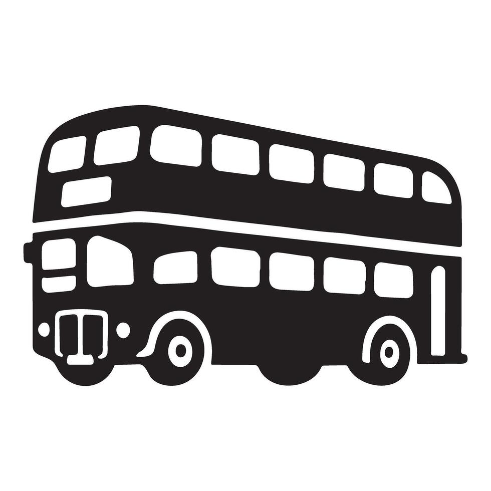 Classic Double Decker Bus Silhouette design Illustration vector