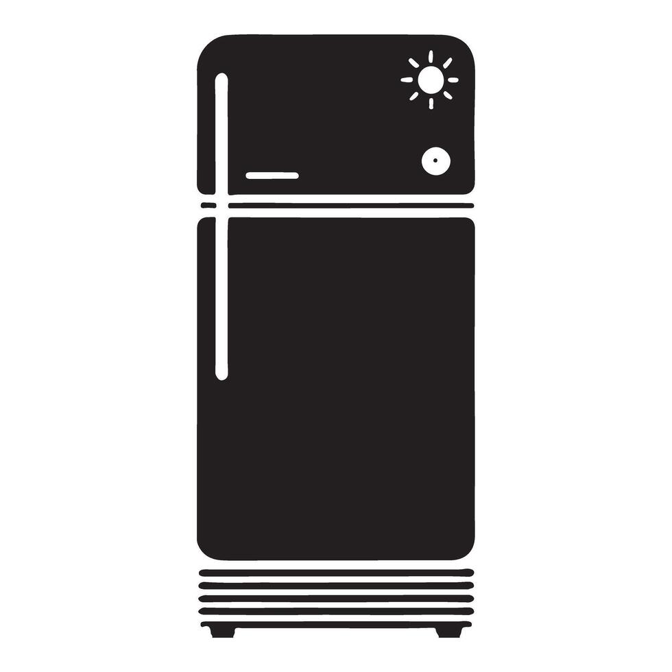 Retro Refrigerator Silhouette Illustration vector