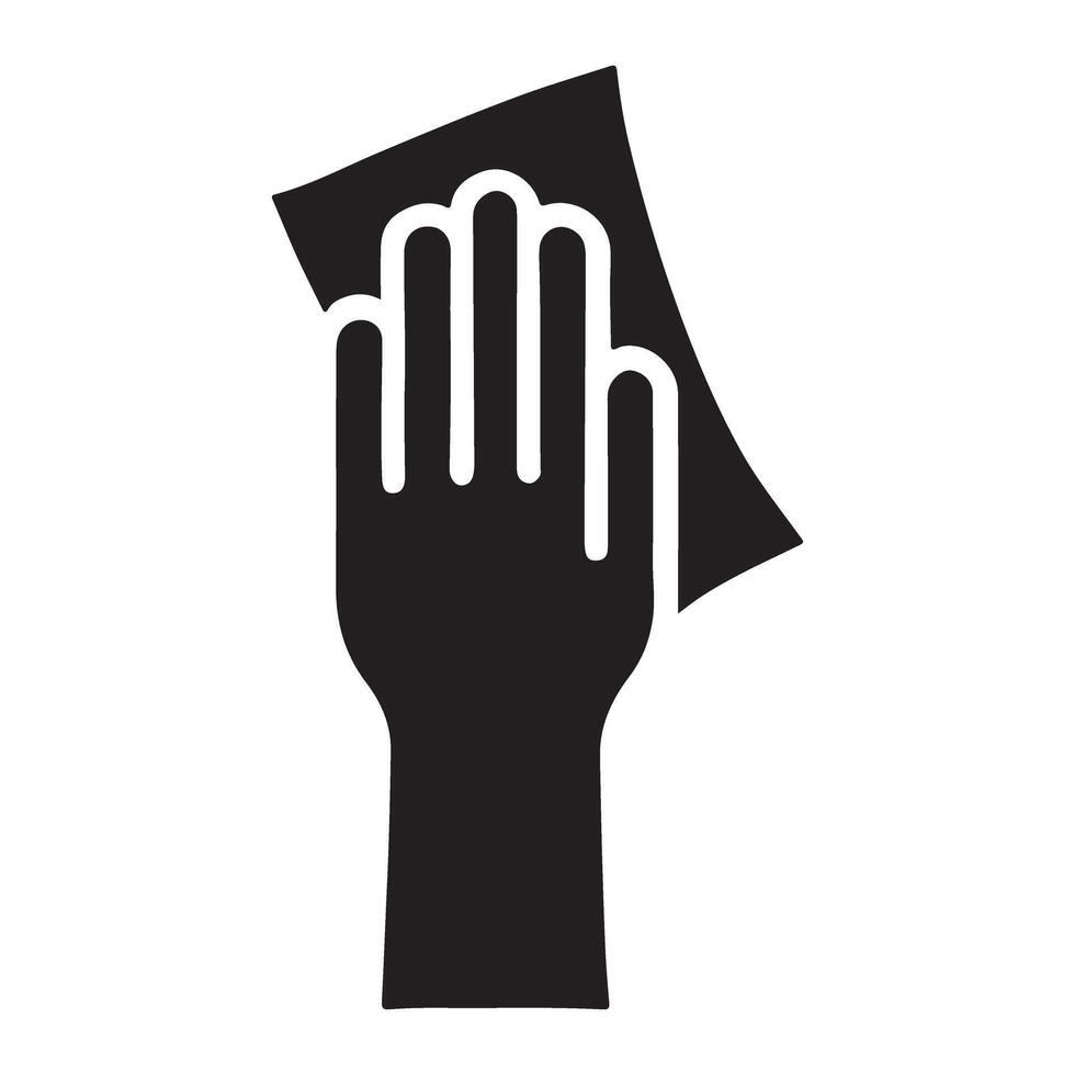 Hand Using Cleaning Cloth Silhouette Illustration vector