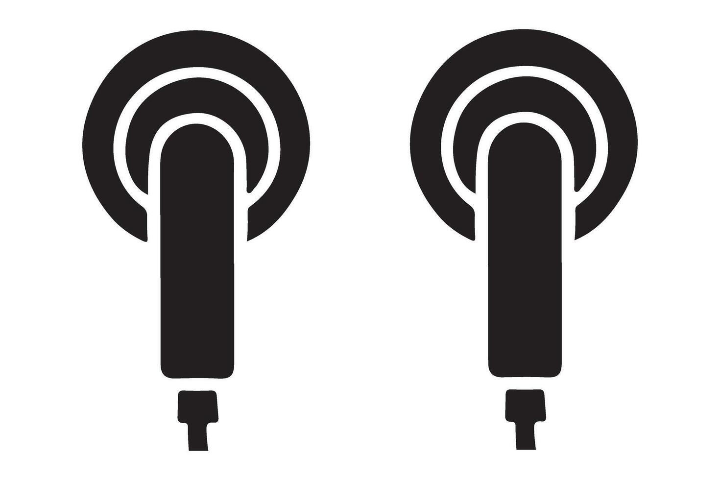 Simple Earbuds Silhouette Icon vector