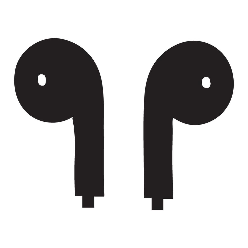 Silhouette of Wireless Earbuds Illustration vector