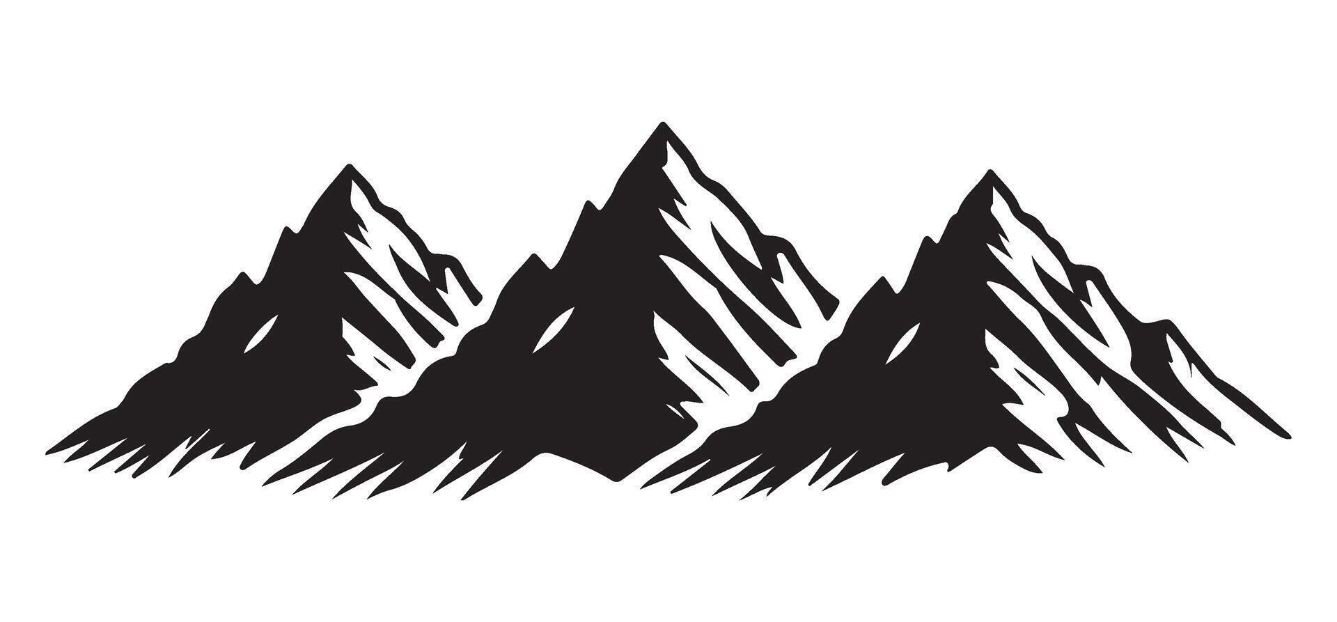 Majestic Mountain Range Silhouette A Panoramic View vector