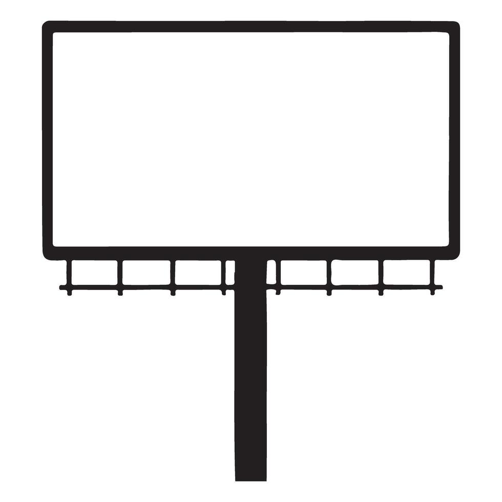 Simple Blank Billboard Silhouette Icon vector