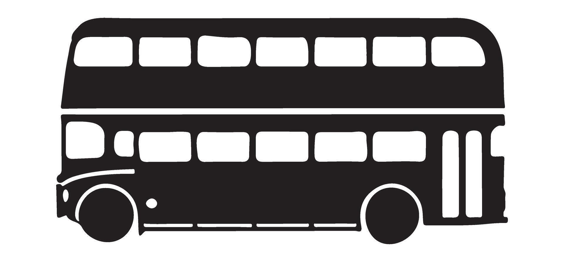 Classic Double Decker Bus Silhouette vector