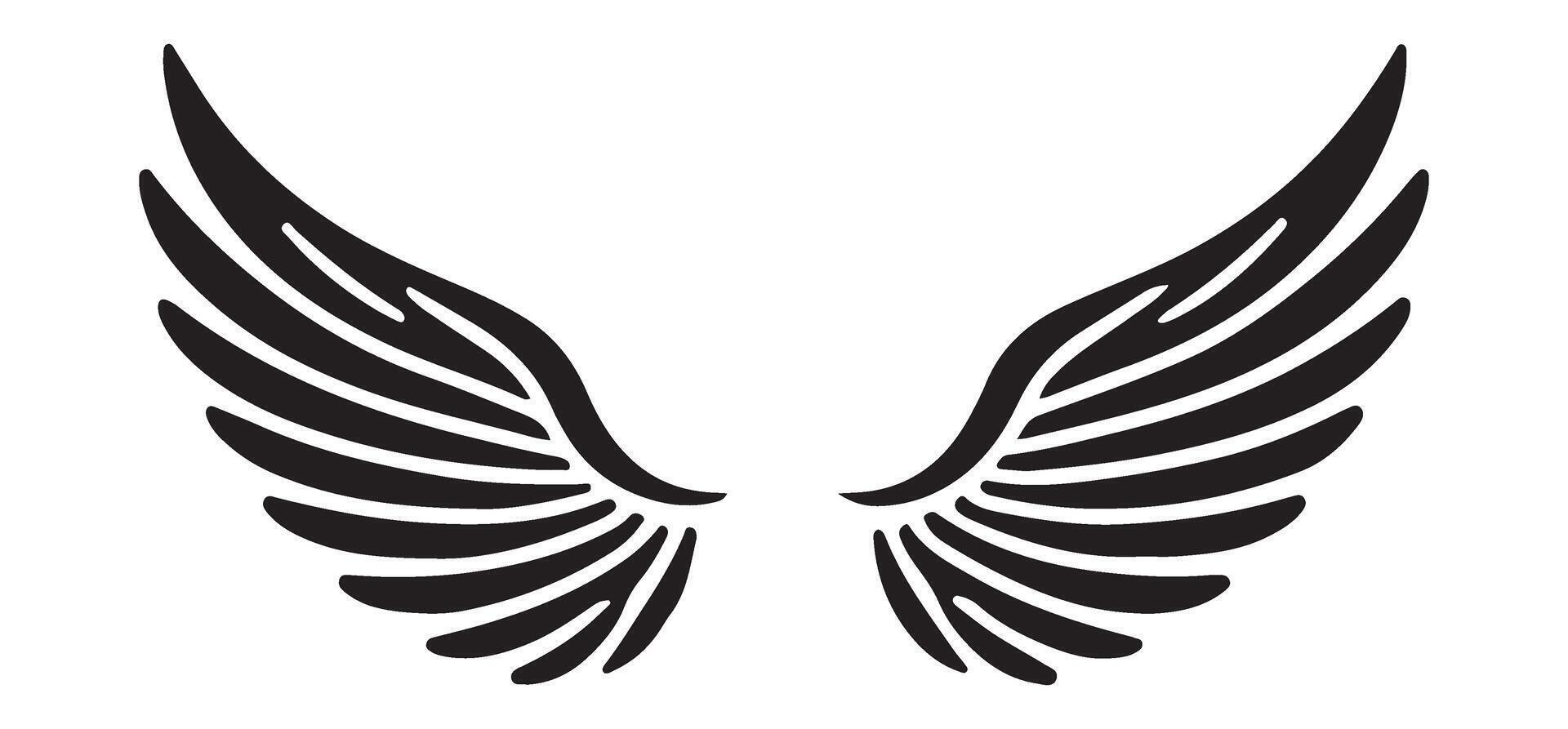 Elegant Black Silhouette Wings Design vector