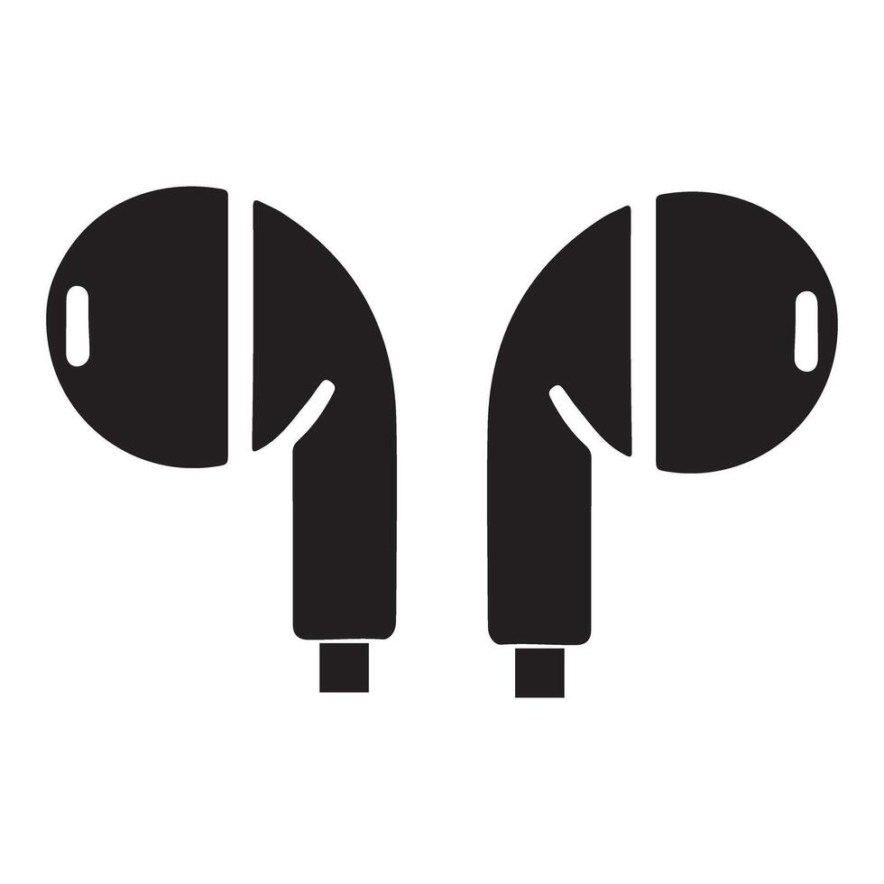Earbuds Silhouette Illustration for Audio Devices vector