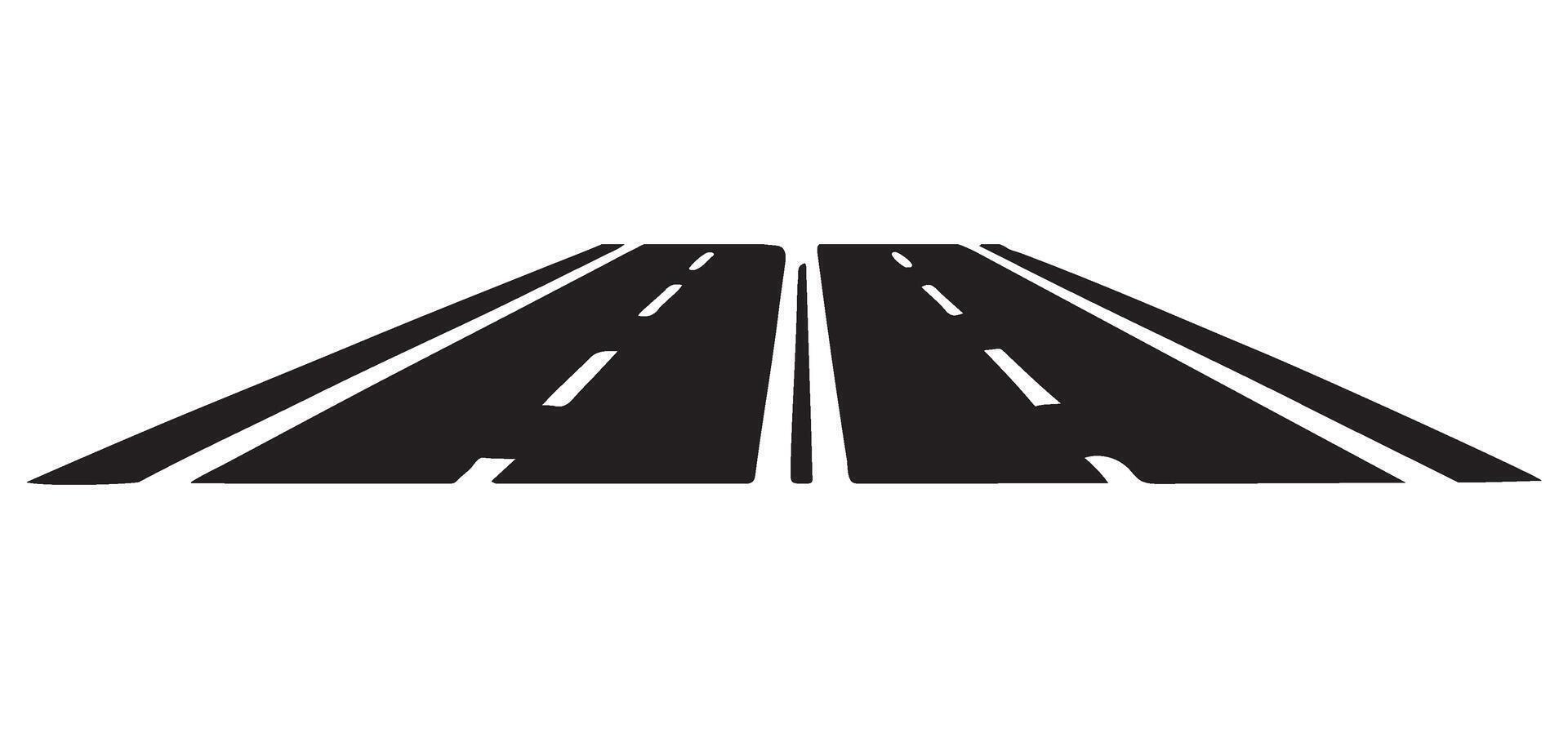 Asphalt Road Silhouette Illustration for Journey vector