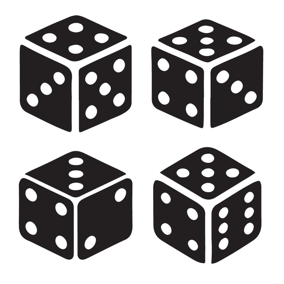 Dice Set Silhouette Graphic Illustration vector