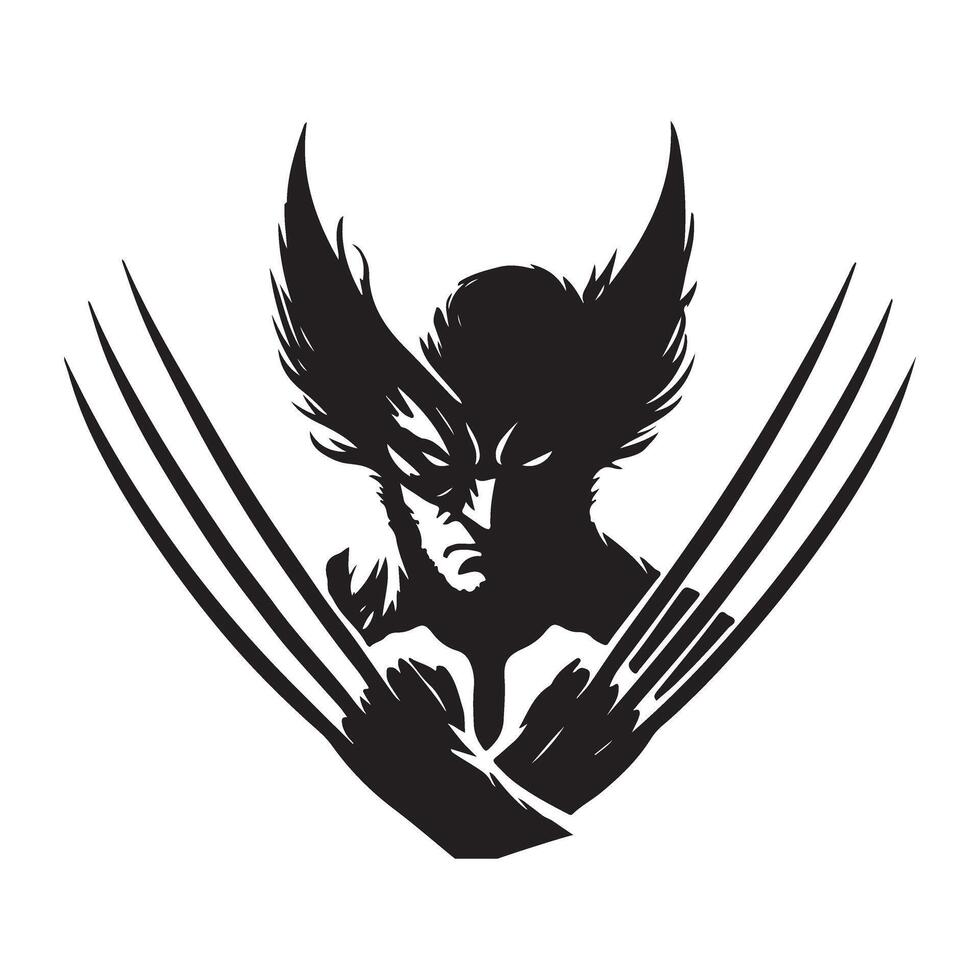Wolverine Silhouette Art Claws Extended vector