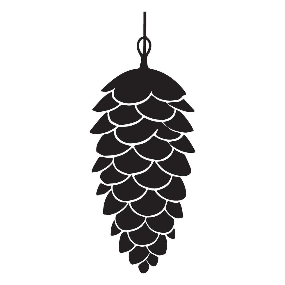 Pine Cone Silhouette Hanging Ornament Illustration vector