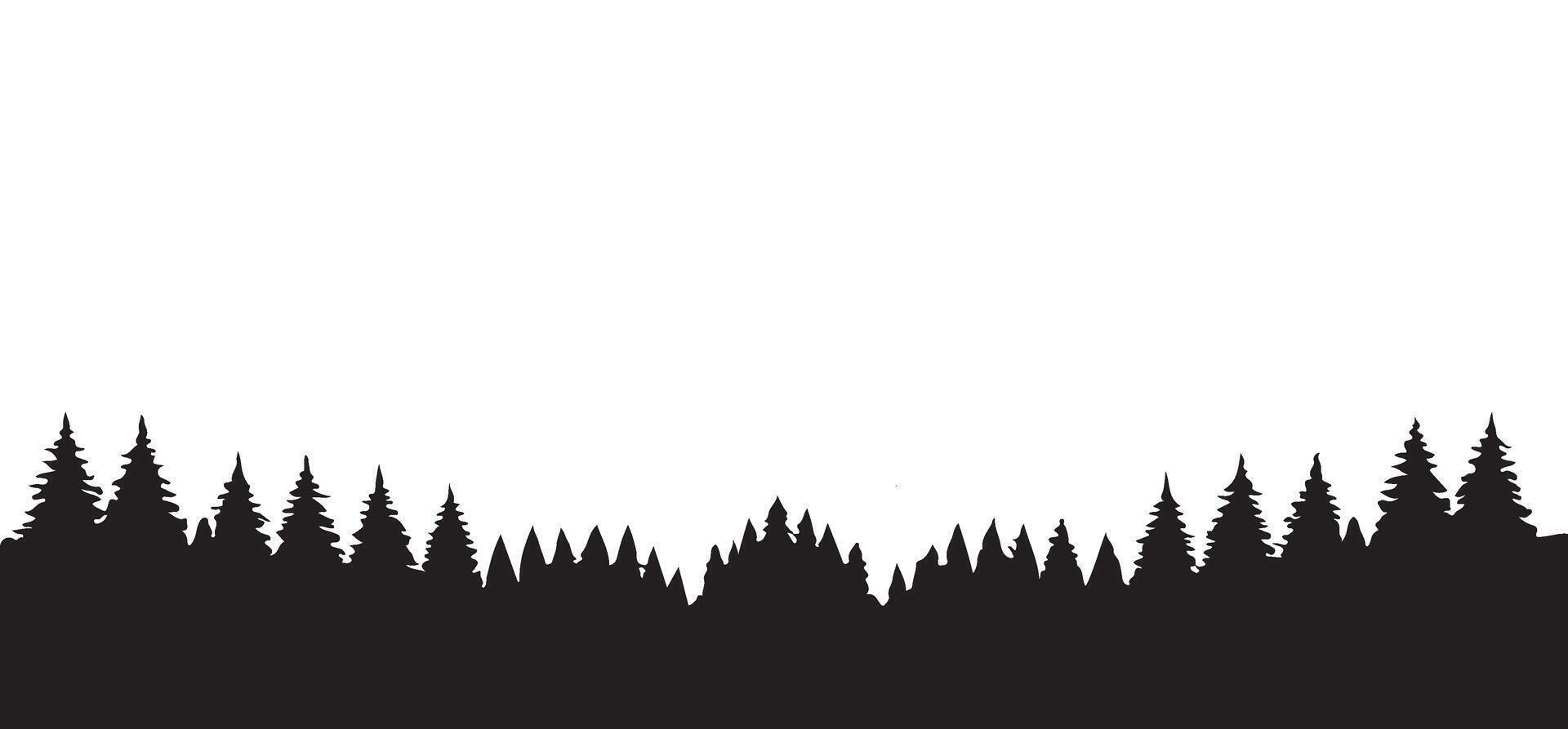 Forest Silhouette Illustration Dark Background vector