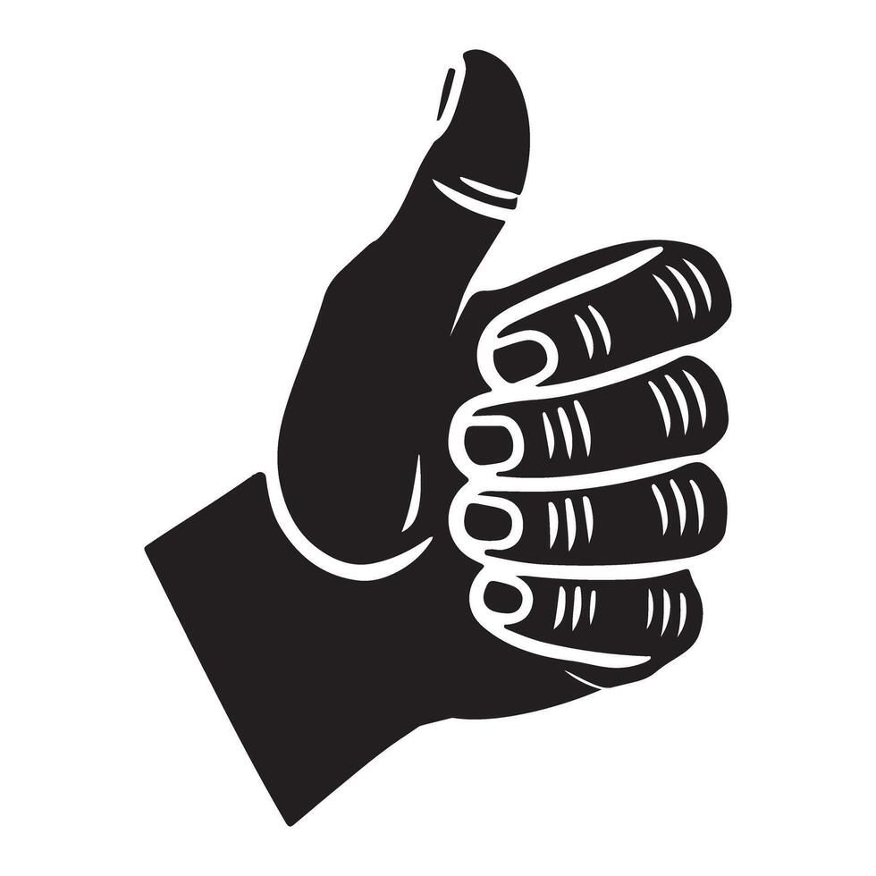 Thumbs Up Hand Gesture Silhouette Illustration vector